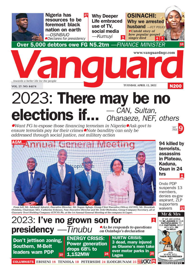Newspaper vanguard Vanguard (Nigeria)